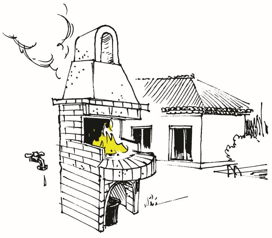 Illustration d'un barbecue dans un jardin