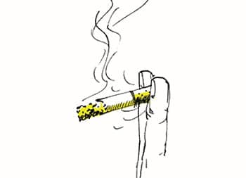 Illustration d'une cigarette en train d'être fumée